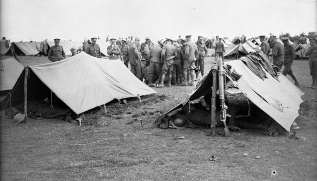 74_22nd Battalion bivouaced behind the line Battle of Amiens. August, 1918